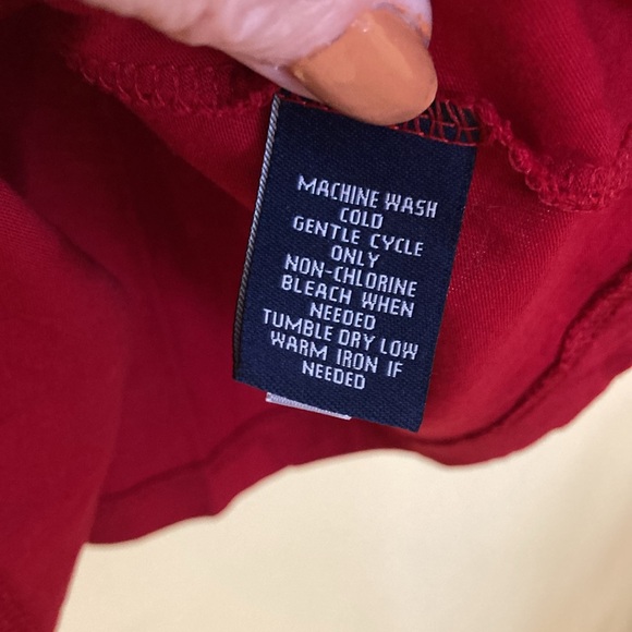 Chaps Classic Petite PXL Dark Red Ruffle Neck Long Sleeve Top Blouse ♥️ - Picture 4 of 7